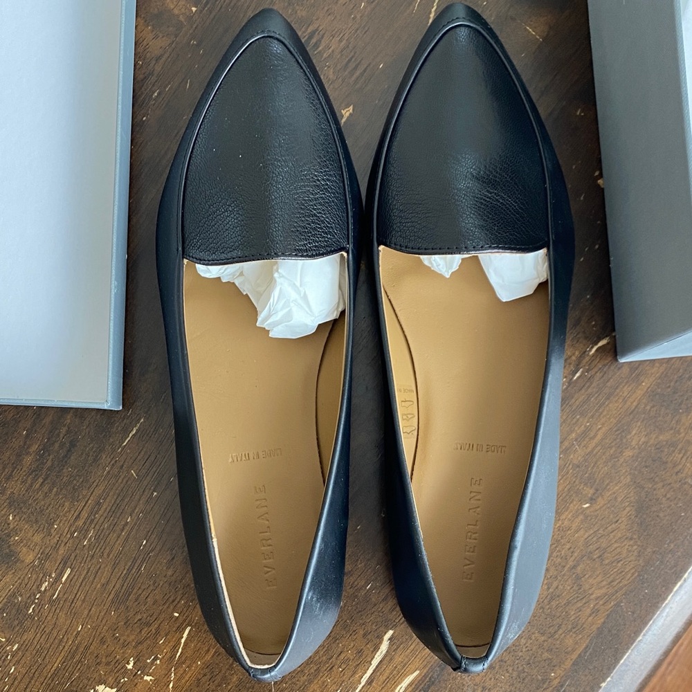 Everlane Black Leather Flats
